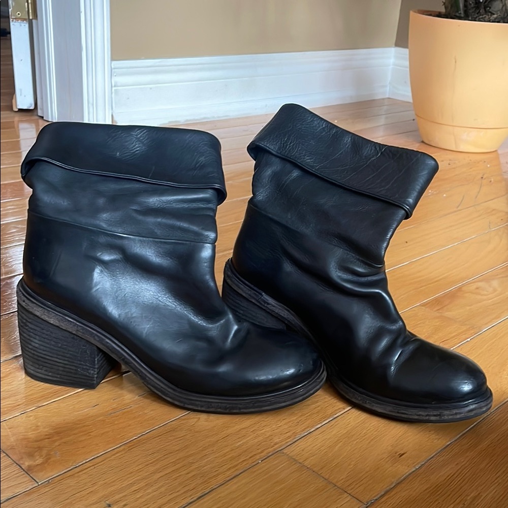 Marsell Black Leather Ankle Boots